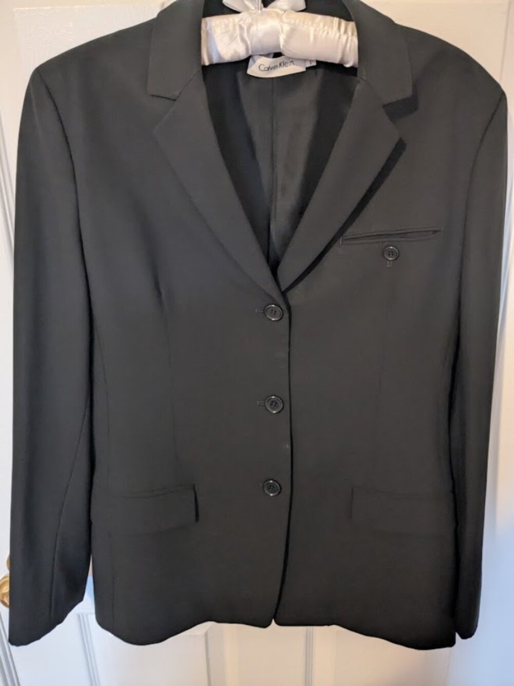 Calvin Klein single-breasted black blazer Sz 8 EUC